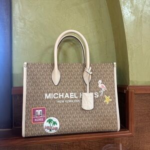 Michael Kors Tan and Cream Logo Tote